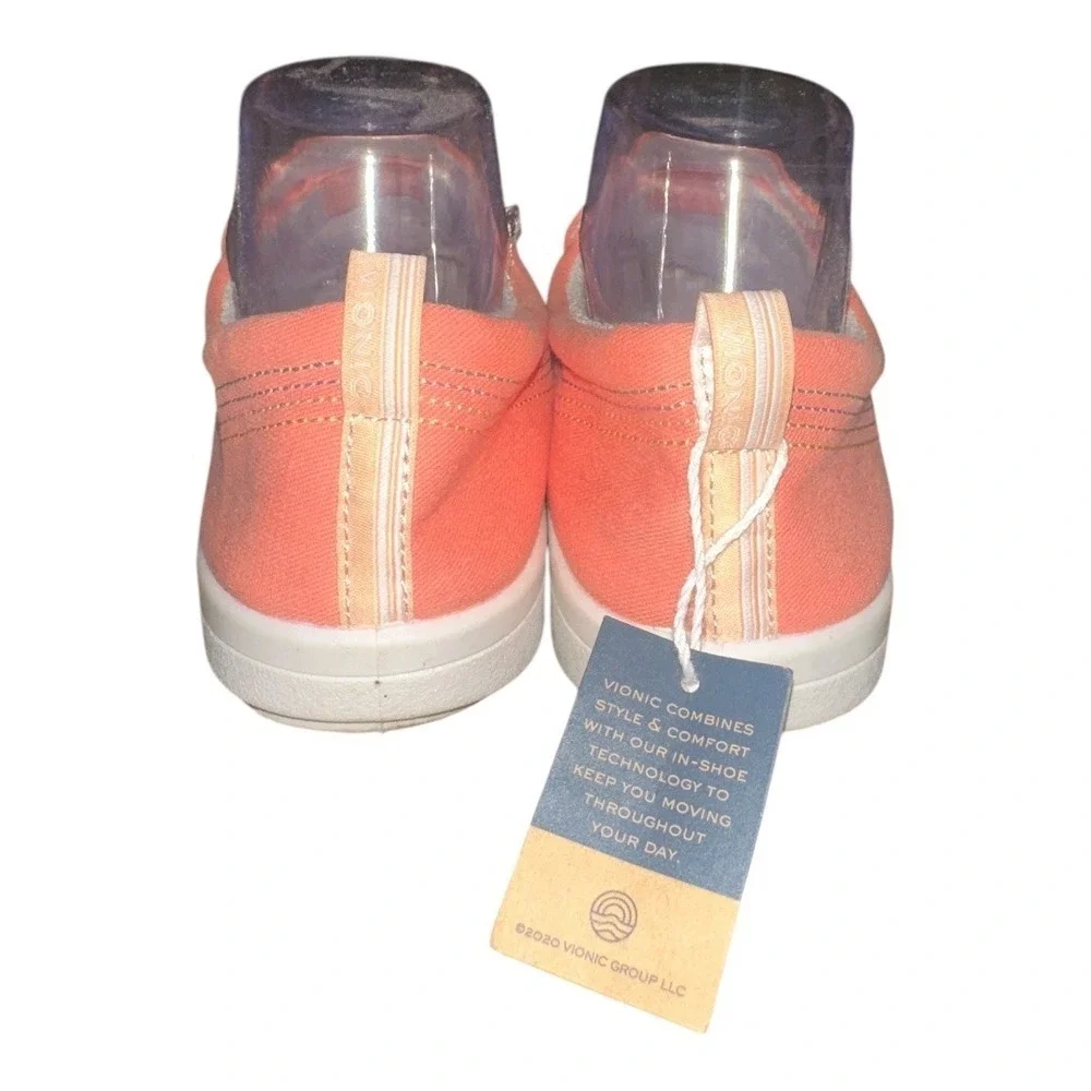 Vionic Beach Marshall Womens Coral Canvas Slip On Sneaker, 8